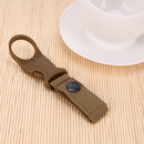 Portable Outdoor Hiking Nylon Webbing Bottle Holder Buckle Clip(Khaki)