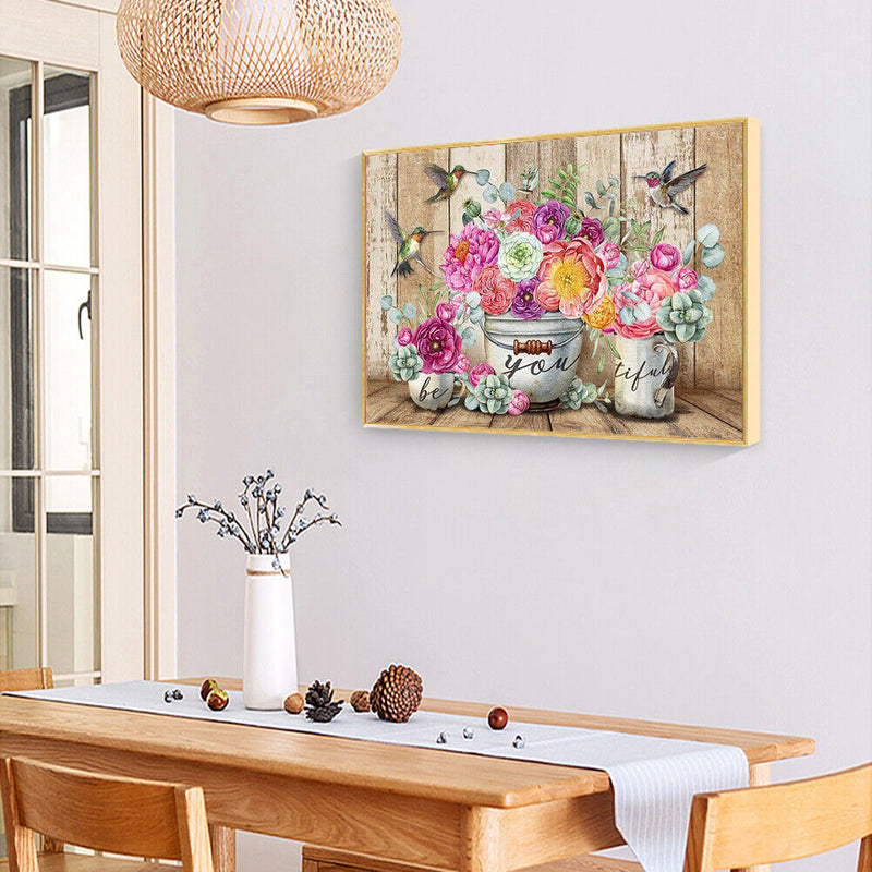 Flowers Birds Rhinestone Picture 5D DIY Full Round Drill Art Diamond Painting