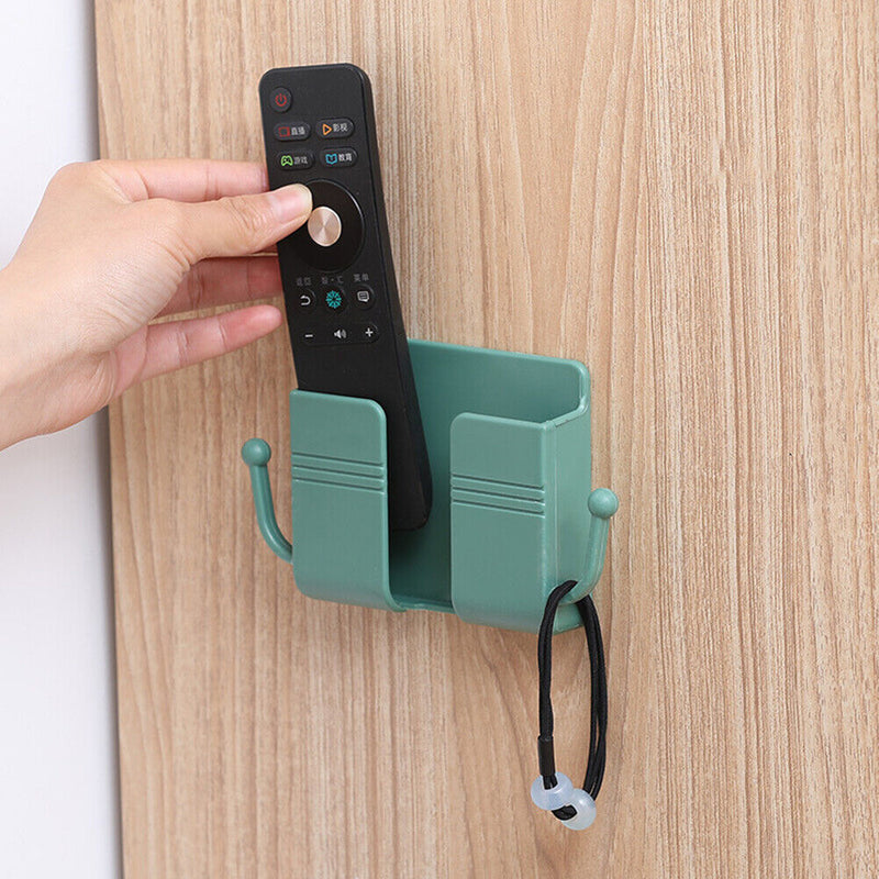 Adhesive Remote Control Mobile Phone Charging Plug Organizer Rack (Green) Newly