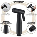 Black Toilet Handheld Bidet Sprayer Kit 7/8" T-adapter Bathroom Douche