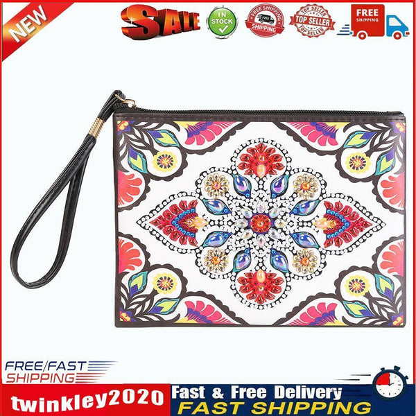 DIY Mandala Special Shaped Diamond Painting Zipper Wallet Wristlet Clutch Newly
