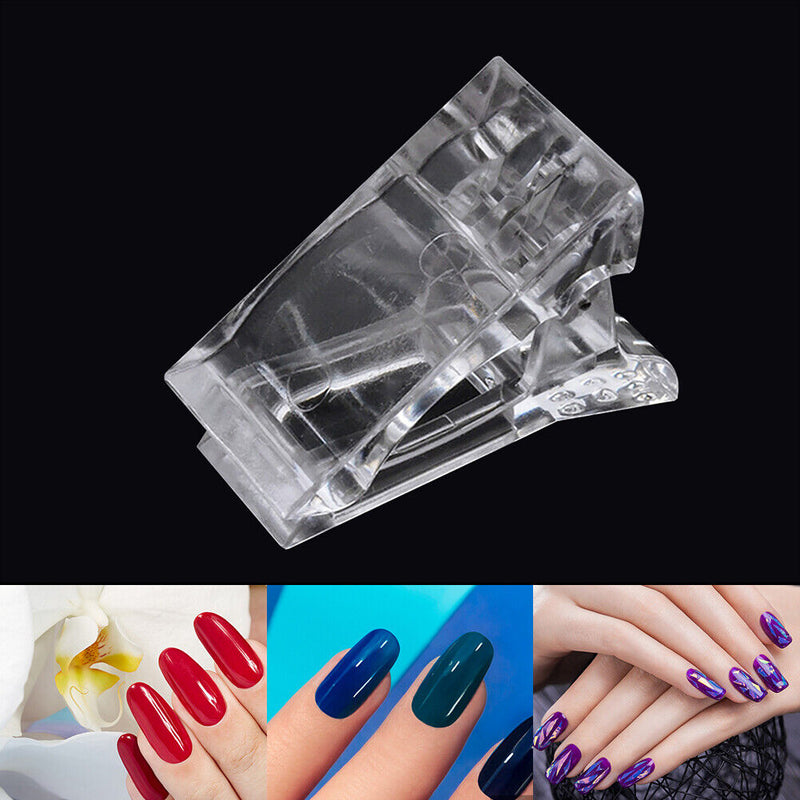 Transparent Manicure Art Builder Clamps Nail Tips Clips for False Nail Fixa