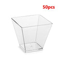 50pcs Disposable Plastic Transparent Yogurt Mousses Dessert Appetizer Cups