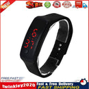 LED Silicone Bracelet Digital Children Men Women Sport Wrist Watch (Black) Newly