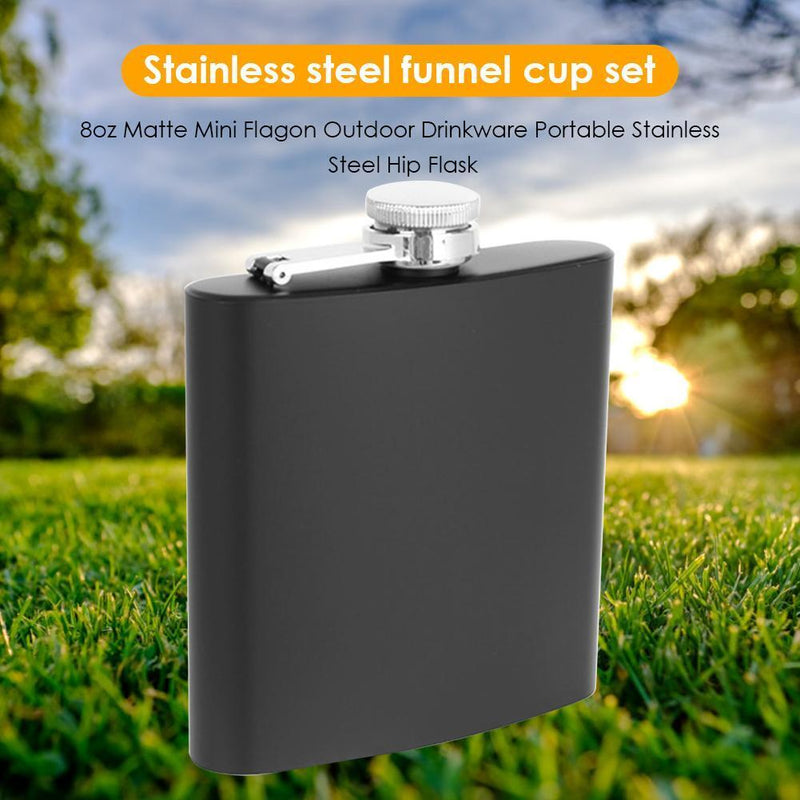 8oz Portable Mini Matte Stainless Steel Hip Flask Flagon Outdoor Drinkware