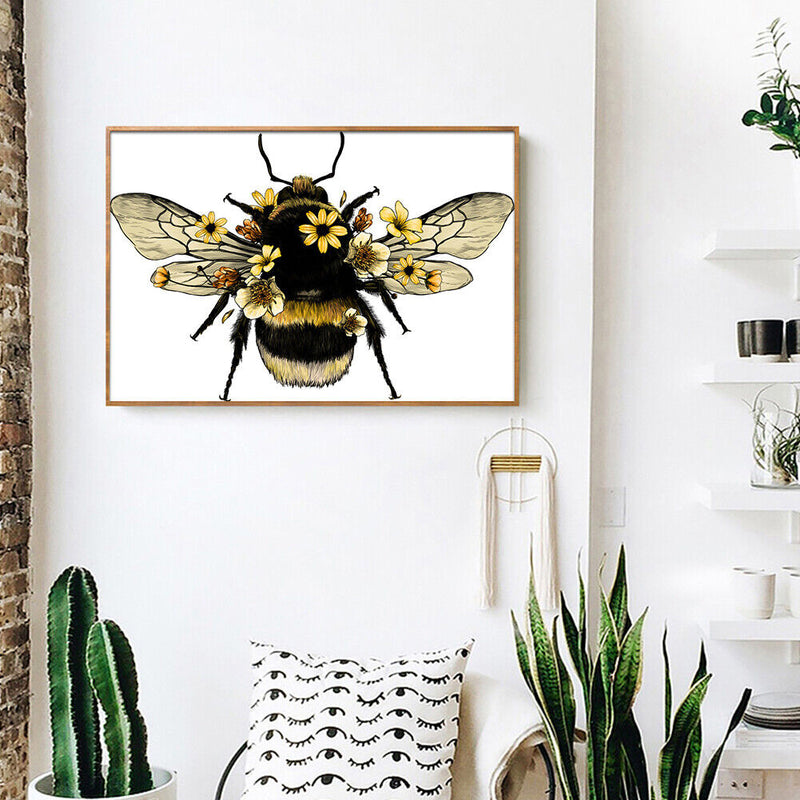 Bee Animal DIY Rhinestone Picture Full Round Drill Painting Diamond Drawing Kit