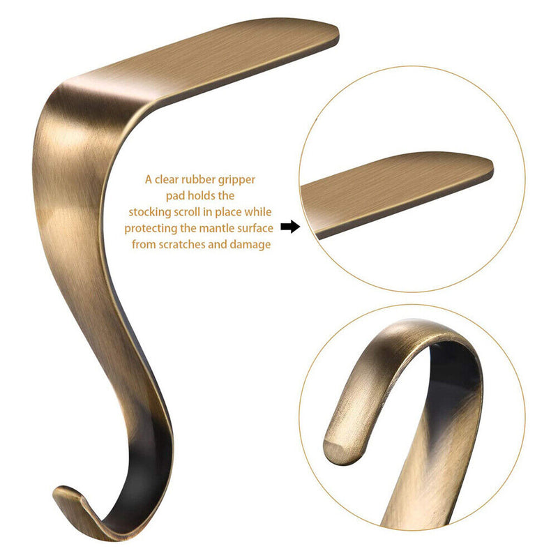 Fireplace Mantel Hangers Metal Hanging Clips Stocking Christmas Sock Hook Rack