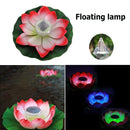 Lotus Solar Lights Flower Float Waterproof Outdoor Pond Pool Decor (Pink)