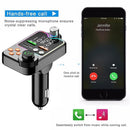 Car Bluetooth 5.0 FM Transmitter Quick Charge Large Microphone One Key Bass