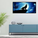 5D DIY Full Round Drill Diamond Paint Night Wolf Mosaic Rhinestone Art Pict
