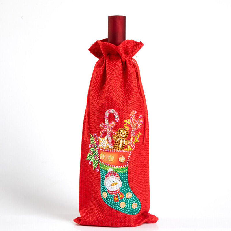 DIY Special Drill Diamond Painting Christmas Wine Bottle Covers (TB007) Newly