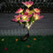 2x LED Solar Garden Orchid Light Waterproof Landscape Fence Decor (Pink) Newly
