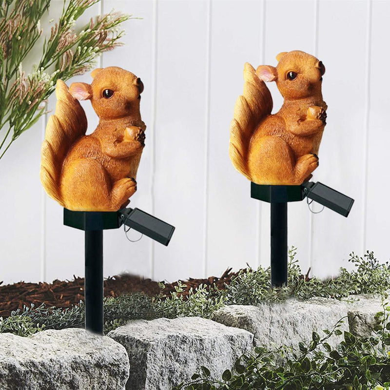 Solar LED Squirrel Yard Landscape Light Waterproof Garden Lawn Decorative Lamp