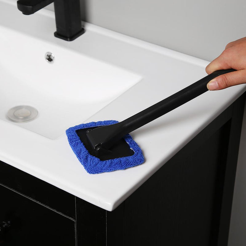 Microfiber Long Handle Window Cleaning Brush Windshield Cleaner (Dark Blue)