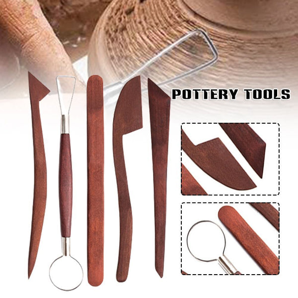 Wooden DIY Pottery Sculpture Carving Cutter Ceramic Tool Graver Clay Tool