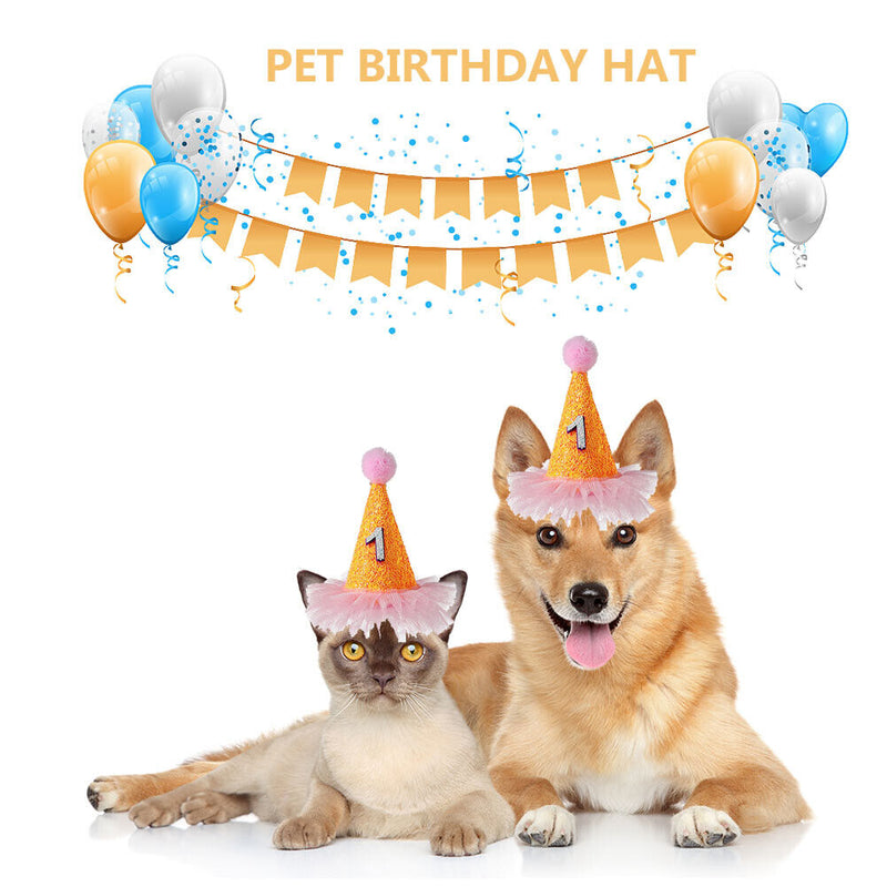 Pet Dog Birthday Hat with Number Cat Headwear Costume Party Decoration Suppli