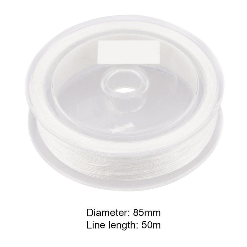 50m 30LB Fly Fishing Backing Line 8 Strands Wire Fishing Tackle (White)