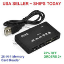 All in One 1 Memory Card Reader-USB External SD SDHC Mini Micro M2 MMC XD  hot.