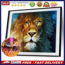 5D DIY Round Drill Diamond Painting Lion Cross Stitch Embroidery Needlework