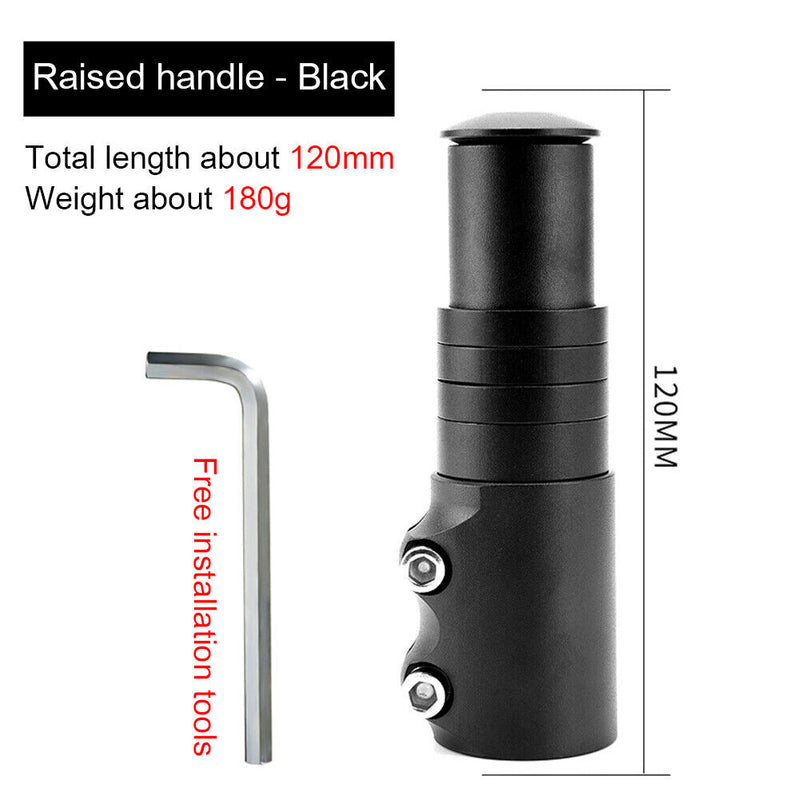 Aluminum Bike Front Stem Riser Handlebar Extension Adaptor (Black 120mm) Newly