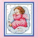 14CT 2 Strands 22x28cm DIY Sleeping Angel Baby Full Cross Stitch Kit (Girl)