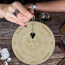 Wooden Divination Pendulum Board w/ Stars Moon Carved Coaster (Pink 25cm)