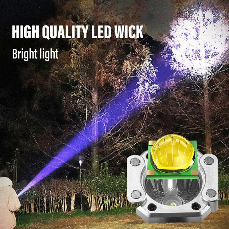 Super Bright LED Torch With Safety Hammer Magnet Side Light Camping Flashlight`