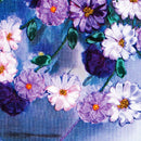 Room Purple Flower DIY Wall Decor Cross Stitch Hanging Pictures Embroidery Set