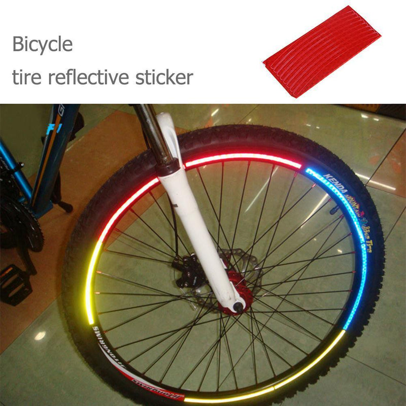 Bike Bicycle Cycling Motorcycle Wheel Tire Tyre Reflective Stickers(Red)