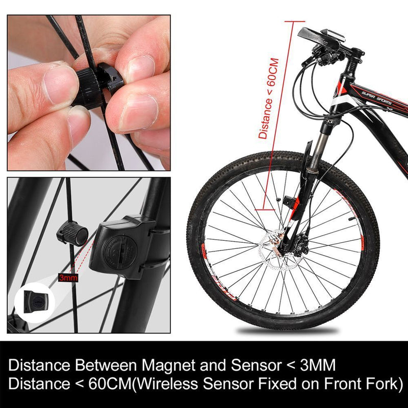 Wireless Stopwatch Bicycle Computer Cycling Odometer Bike Speedometer