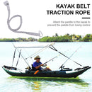 Elastic Kayak Paddle Leash with Hook Fishing Rod Pole Coiled Lanyard (Grey)
