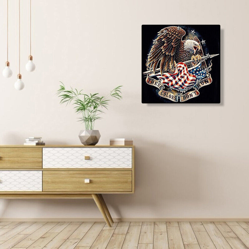 Eagle and Flag Frameless Oil Paint by Numbers Kit DIY on Canvas Picture Art