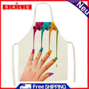 Kitchen Linen Apron Color Nail Polish Painted Party Supply Cleaning Pinafore