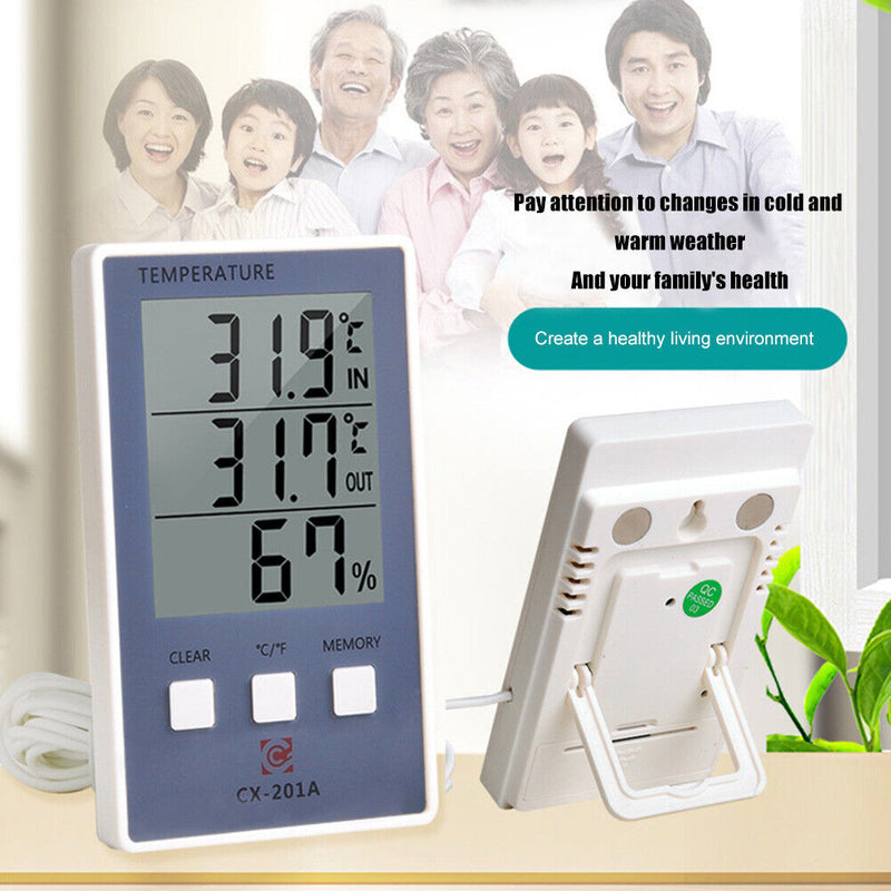 Digital Hygrothermograph Indoor Outdoor LCD Screen Thermometer Hygrometer