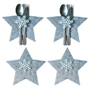 Christmas Stars Tableware Cutlery Holder Silverware Table Bags Decors Fork P8T4