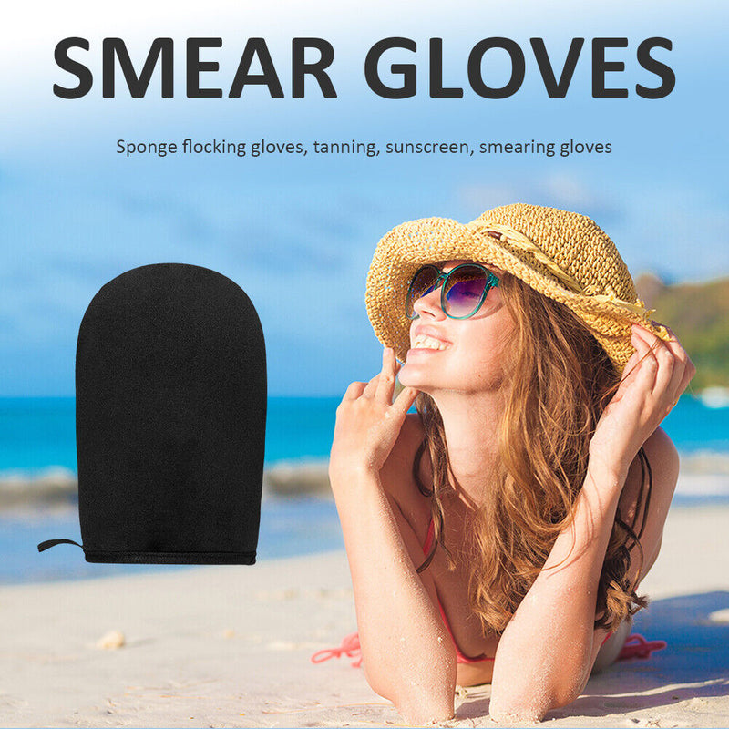 Body Self Oiling Applicator Tanning Flocking Gloves Cleaning Glove Care Tool