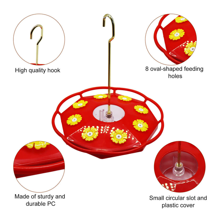 Plastic Portable Bird Hummingbird Flower Feeder Bottle with Hook Hanging Dr