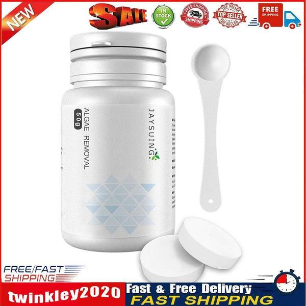 50g Aquarium Algae Repellent Agent Fish Tank Pond Moss Remover with Spoon Newly