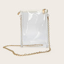 PVC Clear Crossbody Bag Transparent Chain Phone Purse Shoulder Jelly Handbags
