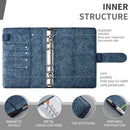 A6 Budget Binder Kit 6-Ring / PU Leather Money Organizer for Cash (Blue) Newly