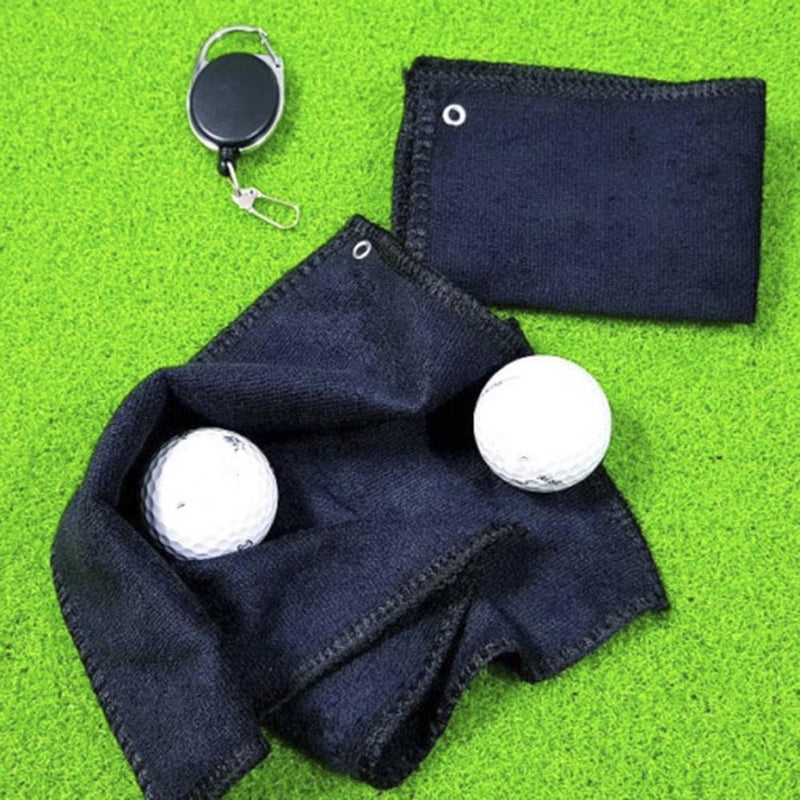 Golf Clubs Towel Black 25x25cm for Men Husband Boyfriend Dad Birthday Gifts