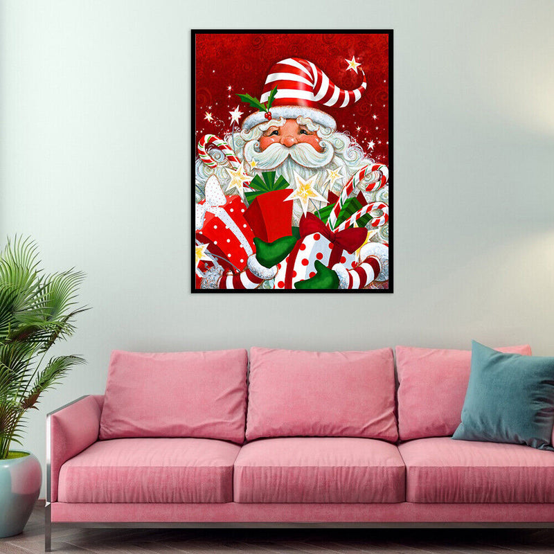 Paint By Numbers Kit DIY Gift Santa Claus Colouring Oil Art Picture Craft