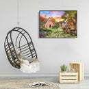 Painting By Numbers DIY Village Scenery Hand Painted Canvas Oil Art Picture Kit