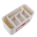 Desktop 6 Grid Makeup Organizer Storage Cosmetic Case with Drawer(Pink)