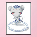 Partial Embroidery Stamped Porcelain Zodiac Mouse 14CT DIY Cross Stitch Kit Gift