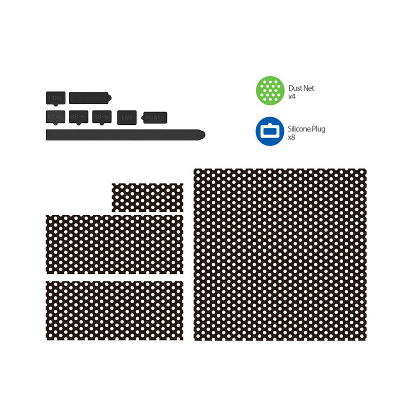 12pcs Game Console Dust Cover Dustproof Suit for Xbox Series X Dust Plug Net Kit