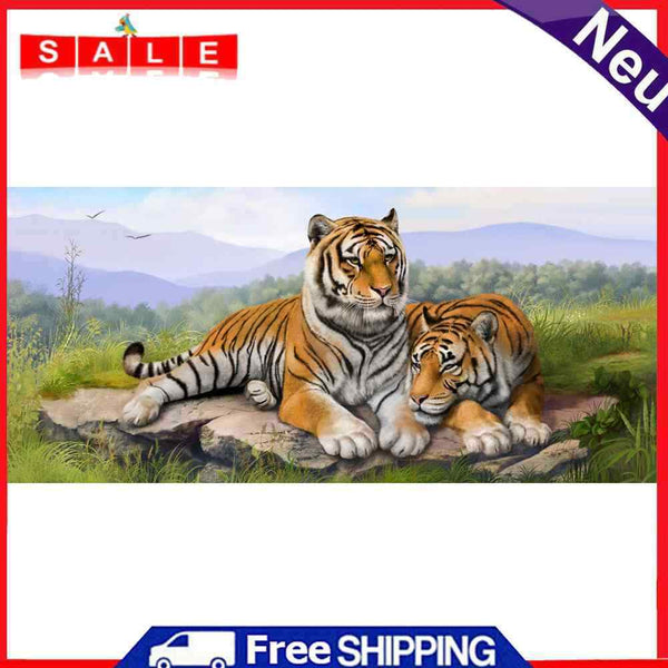 5D DIY Diamond Painting Full Round Drill Tigers Picture of Rhinestone