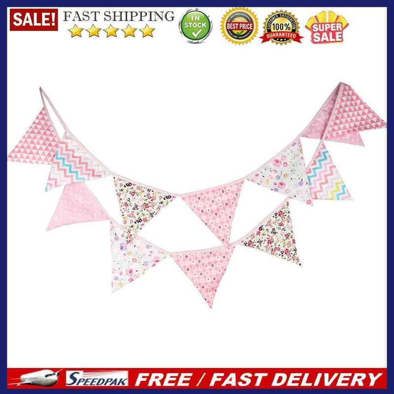 Cloth Wedding Bunting Decor Flag Party Girl Birthday Baby Garland Decor