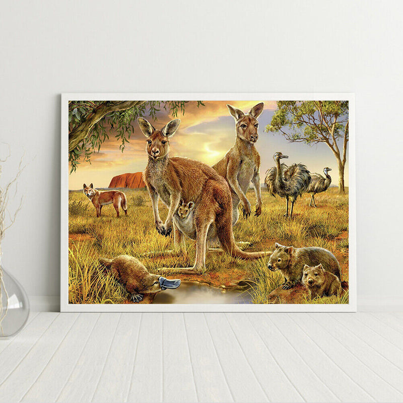 5D Kangaroo Mosaic Diamond Painting Drawing Full Round Drill DIY Art Handcraft