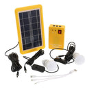 Generator Solar Panel System 4 Heads USB Charger Cable Light with 2LED Bulbs